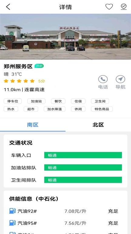 服务区综合信息