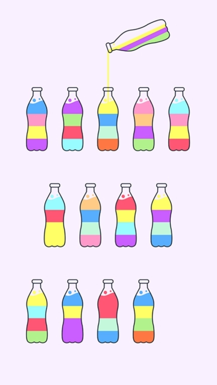 漂流瓶排序-倒水颜色拼接液态拼图