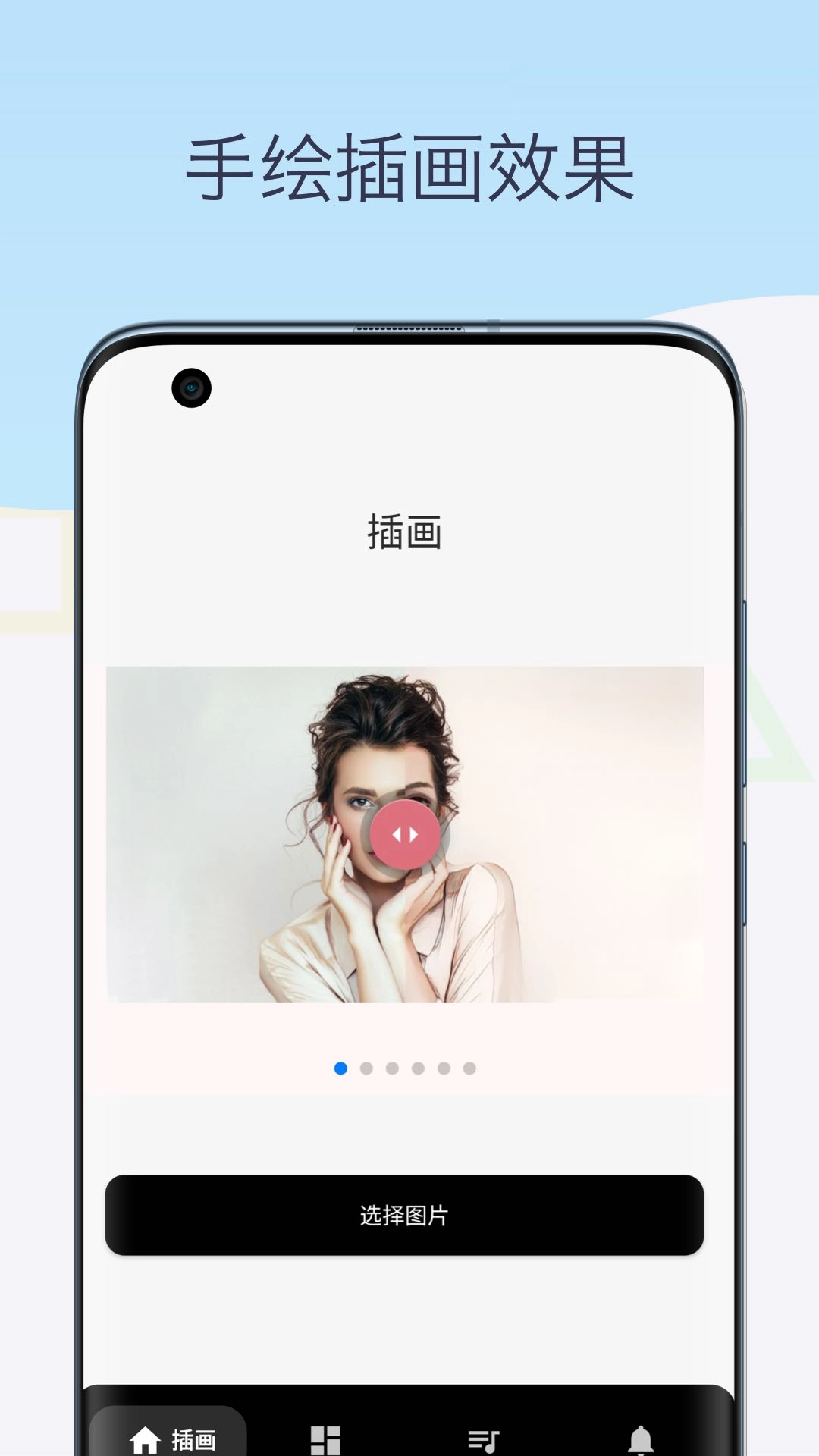 素描相机铅笔画-手绘照片