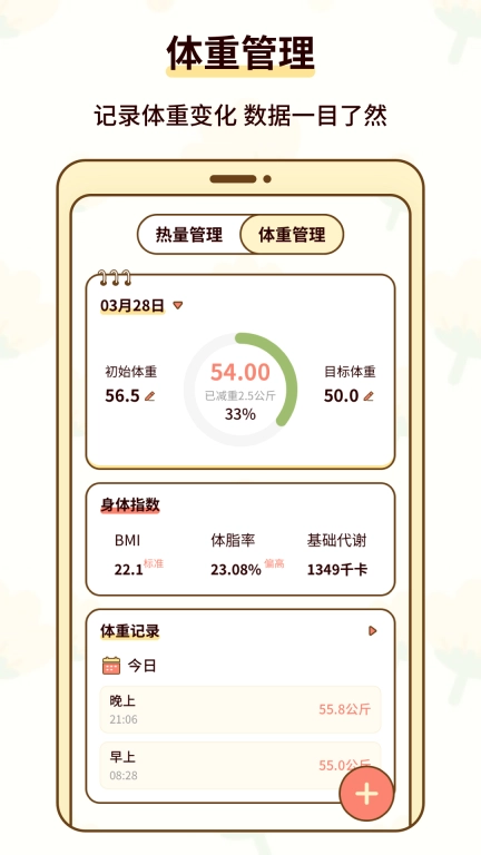 热量减肥小本-体重管理年