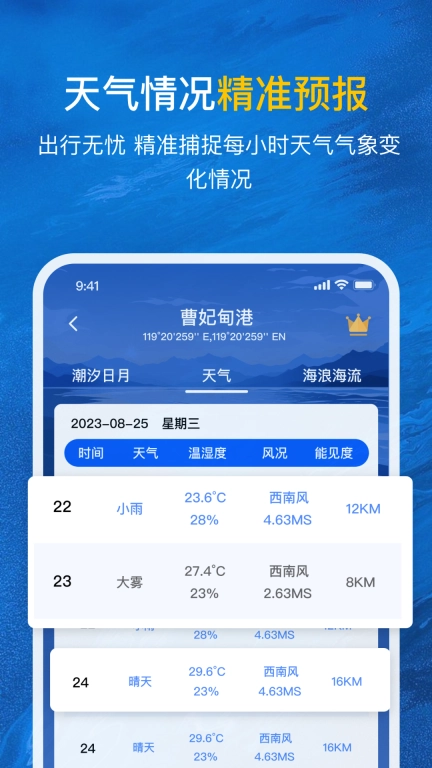 潮汐时间表-涨潮退潮实时预测