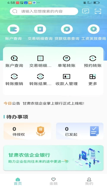 甘肃农信企业掌银