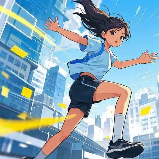 动漫女孩跑步