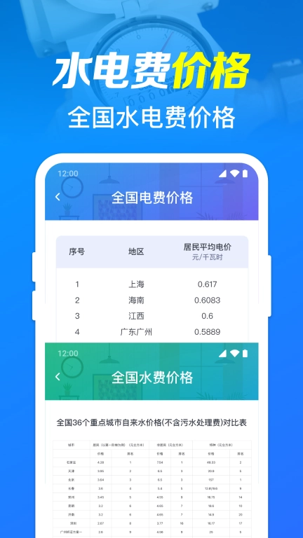 免费水电费用计算