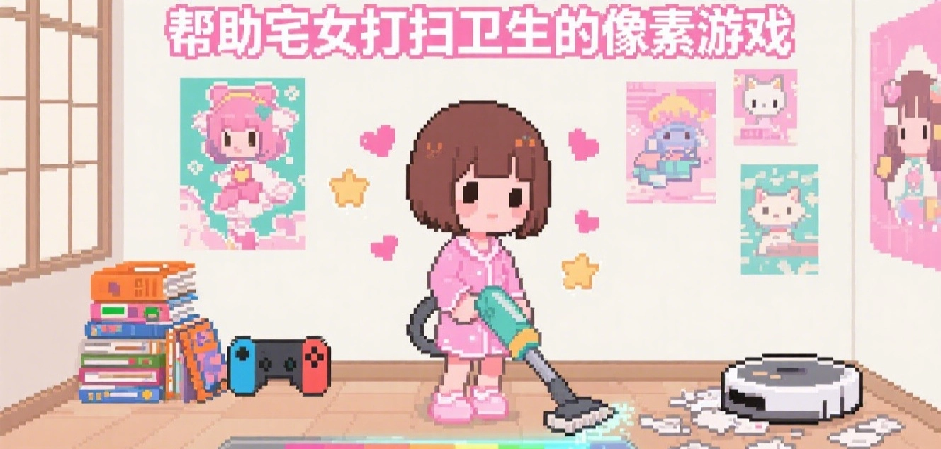 帮助宅女打扫卫生的像素游戏