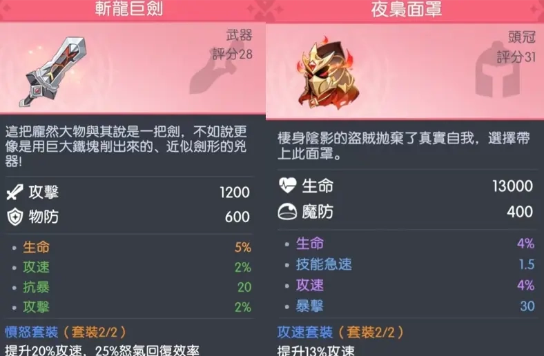 常见角色装备推荐4