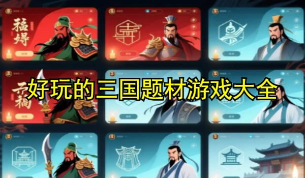 好玩的三国题材游戏大全