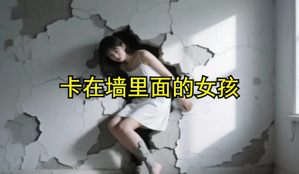 卡在墙里面的女孩