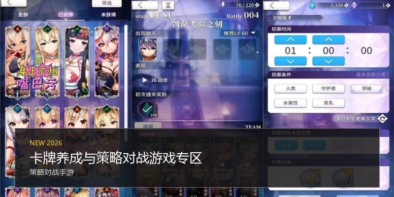 卡牌养成与策略对战游戏专区