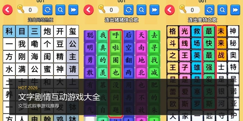 文字剧情互动游戏大全