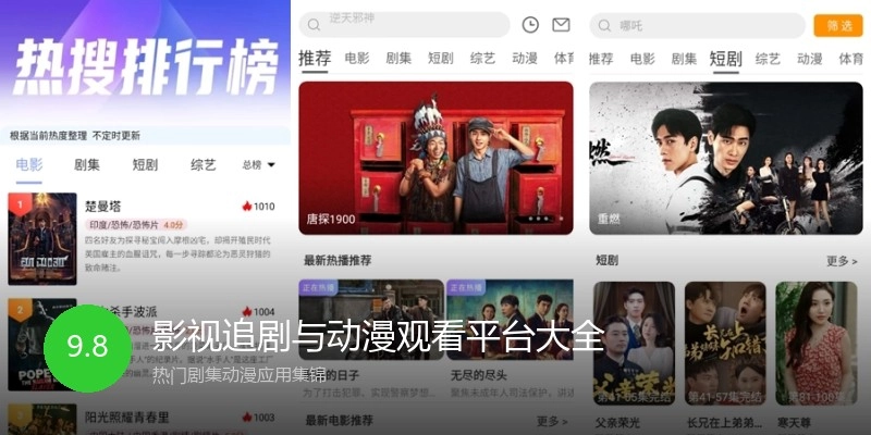 影视追剧与动漫观看平台大全