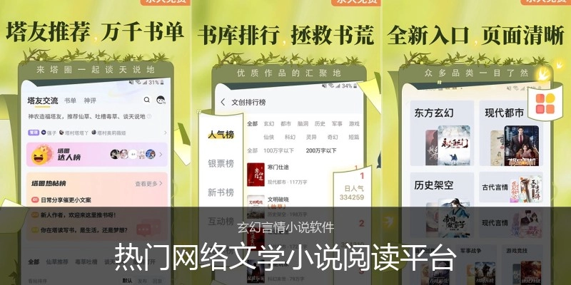 热门网络文学小说阅读平台