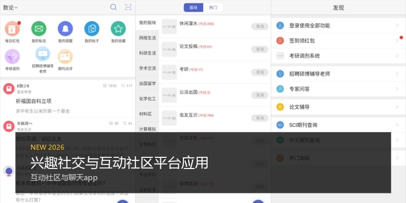 兴趣社交与互动社区平台应用