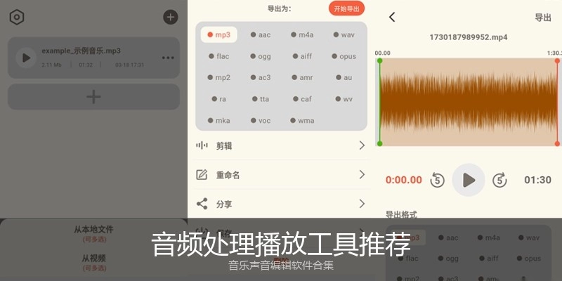 音频处理播放工具推荐