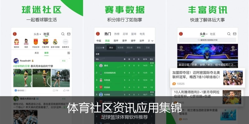 体育社区资讯应用集锦