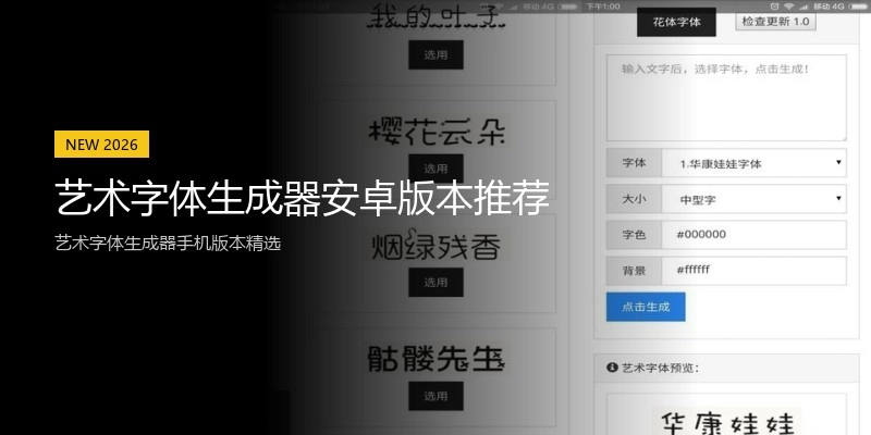 艺术字体生成器安卓版本推荐