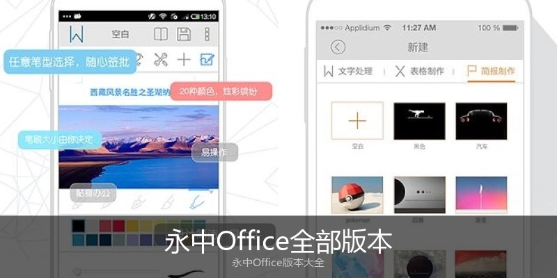 永中Office全部版本