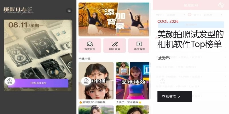 美颜拍照试发型的相机软件Top榜单