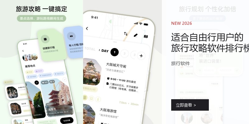 适合自由行用户的旅行攻略软件排行榜