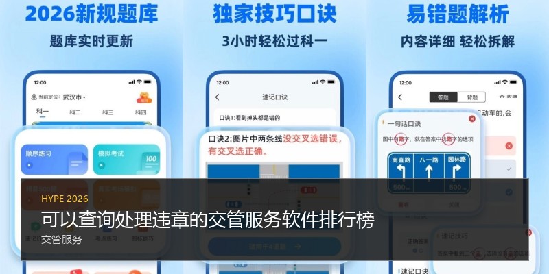 可以查询处理违章的交管服务软件排行榜