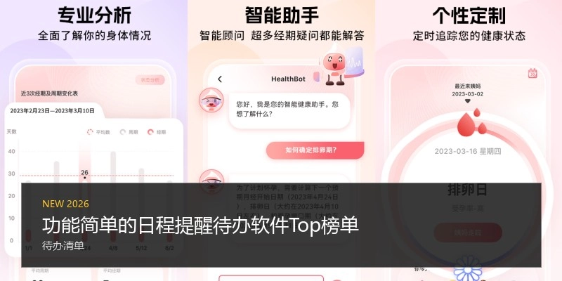 功能简单的日程提醒待办软件Top榜单