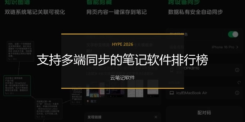 支持多端同步的笔记软件排行榜