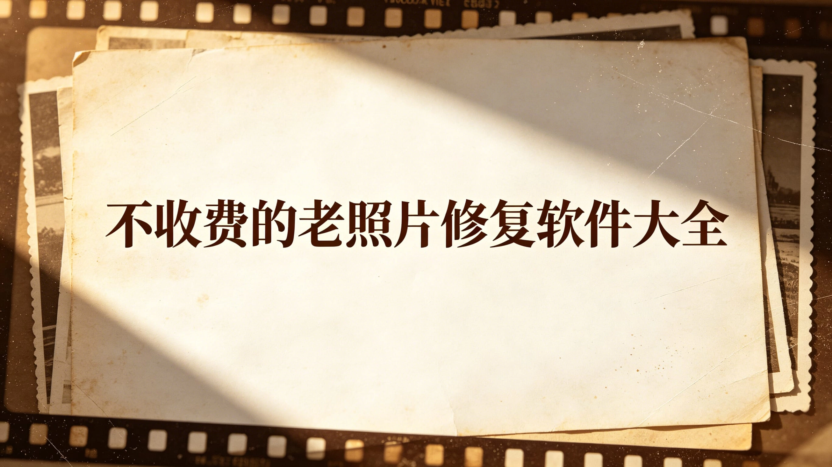 不收费的老照片修复软件大全