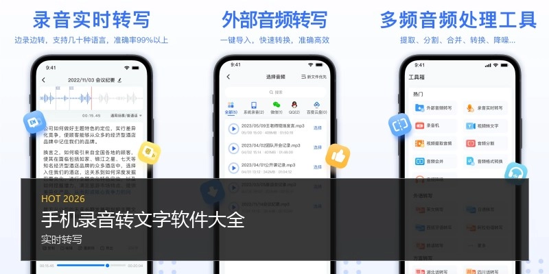 手机录音转文字软件大全