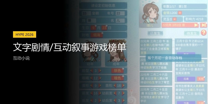 文字剧情/互动叙事游戏榜单