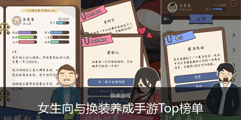 女生向与换装养成手游Top榜单