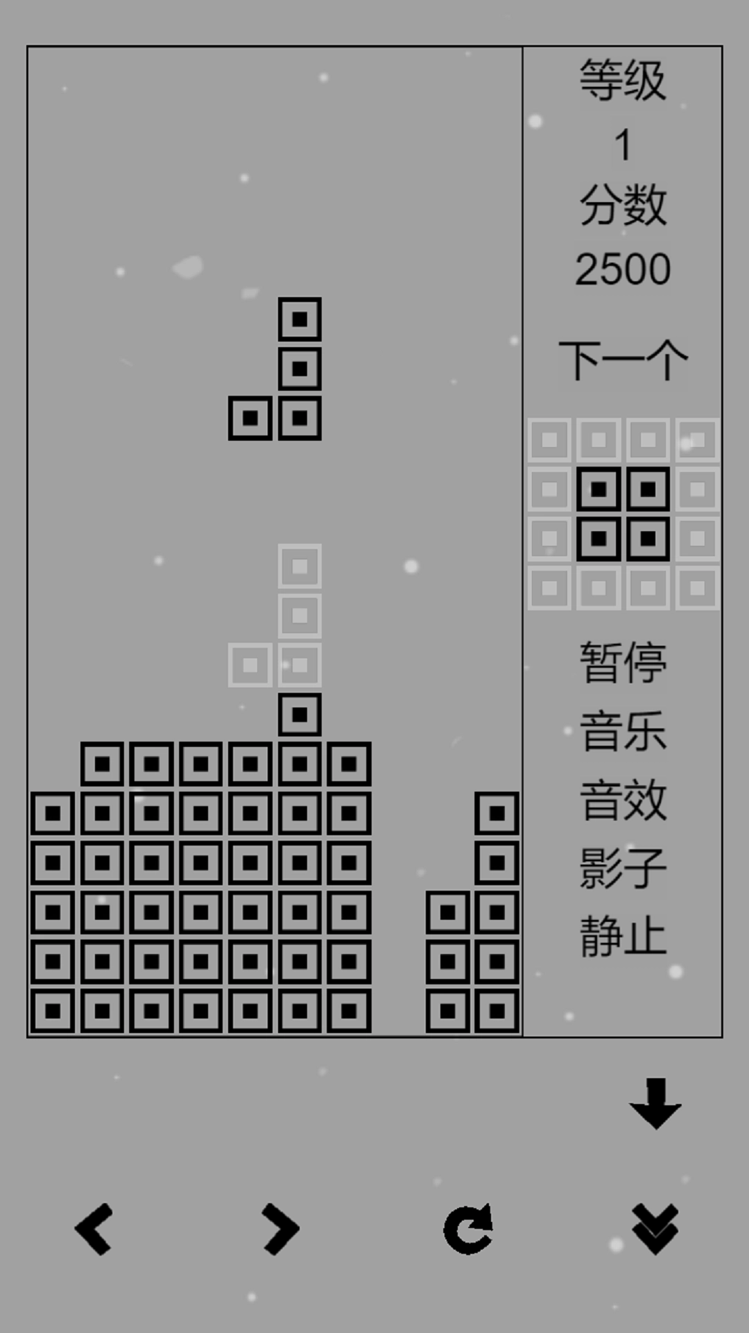 经典俄罗斯方块黑白版3