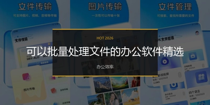 可以批量处理文件的办公软件精选