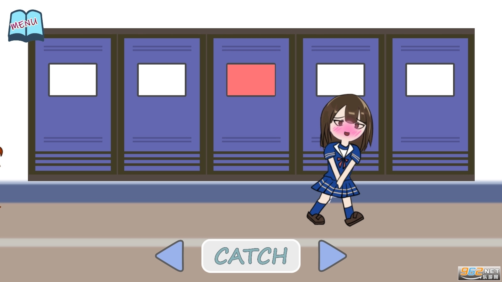 女子学校储物柜走廊场景