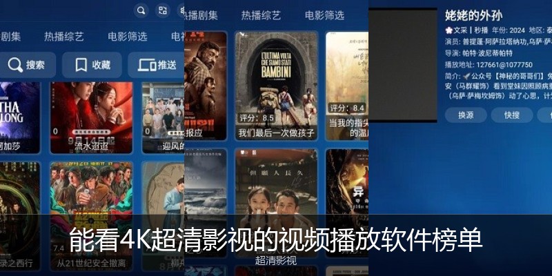 能看4K超清影视的视频播放软件榜单
