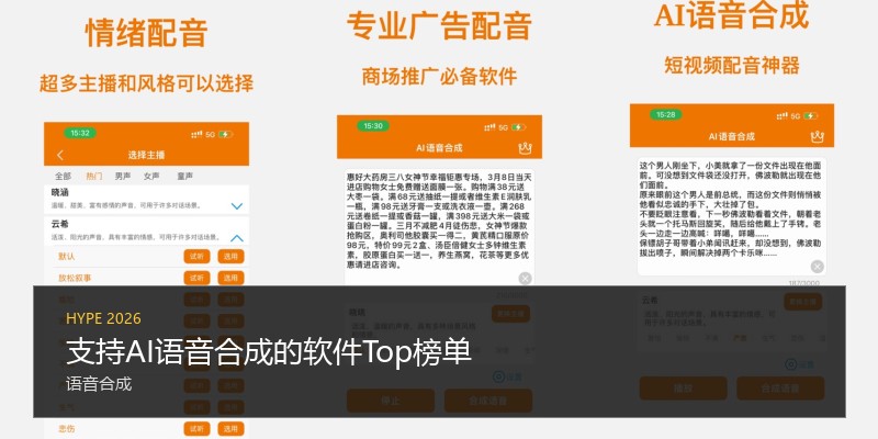 支持AI语音合成的软件Top榜单