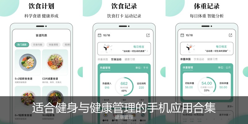 适合健身与健康管理的手机应用合集
