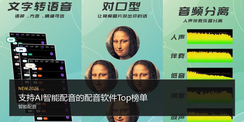 支持AI智能配音的配音软件Top榜单