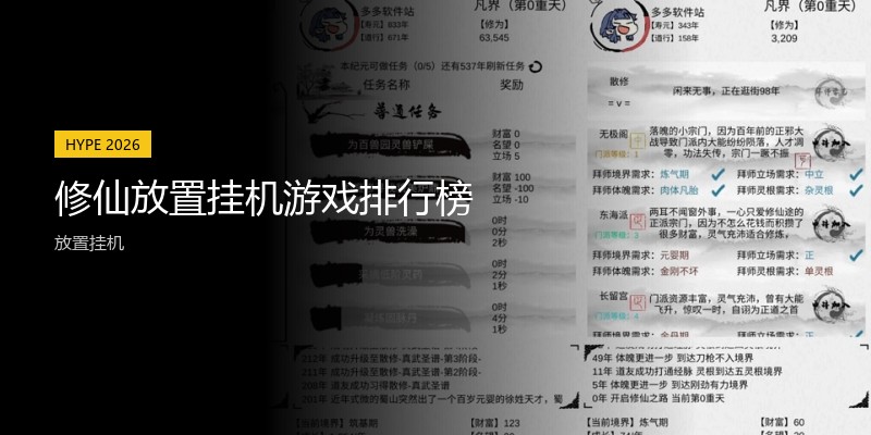 修仙放置挂机游戏排行榜