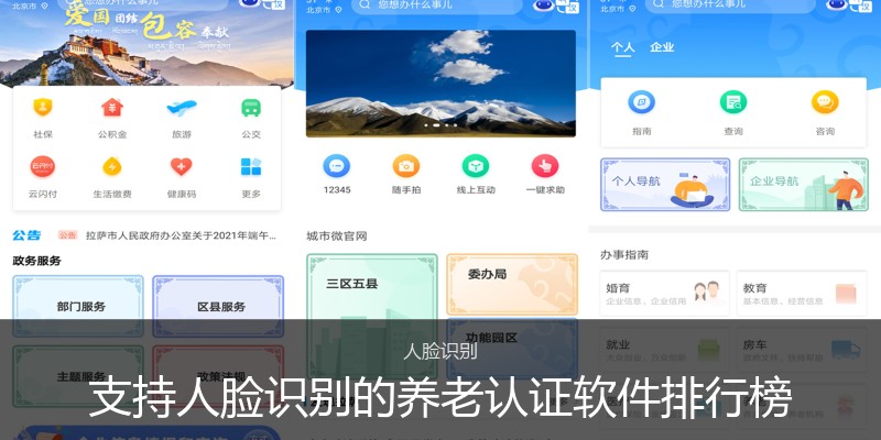 支持人脸识别的养老认证软件排行榜