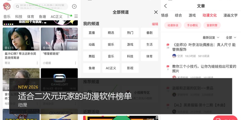 适合二次元玩家的动漫软件榜单