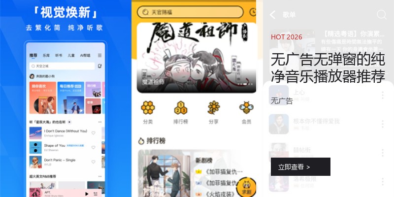 无广告无弹窗的纯净音乐播放器推荐