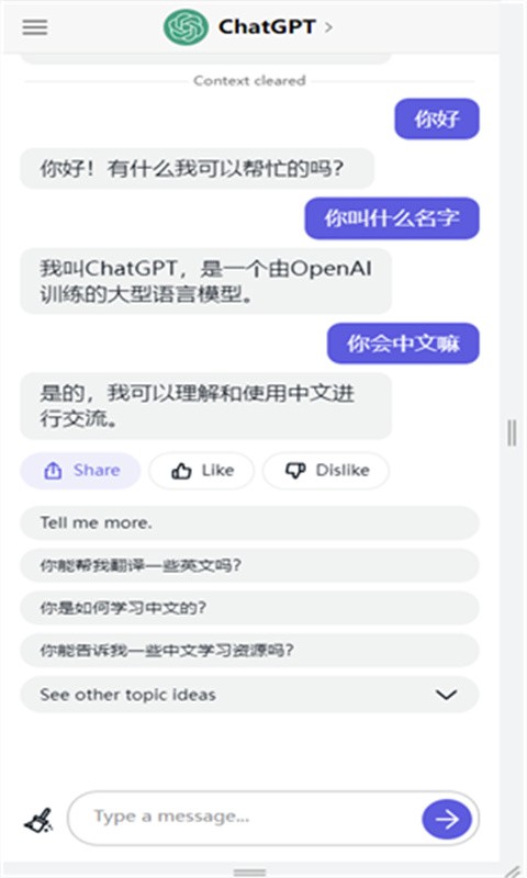 ChatGPT手机版截图