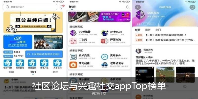 社区论坛与兴趣社交appTop榜单