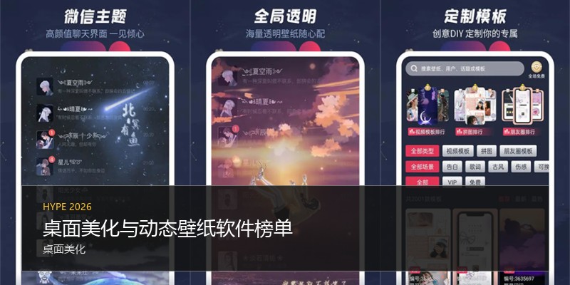 桌面美化与动态壁纸软件榜单
