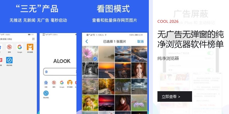 无广告无弹窗的纯净浏览器软件榜单