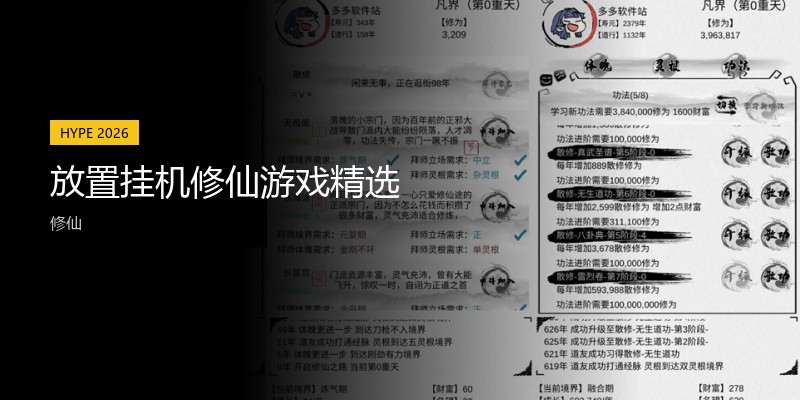 放置挂机修仙游戏精选